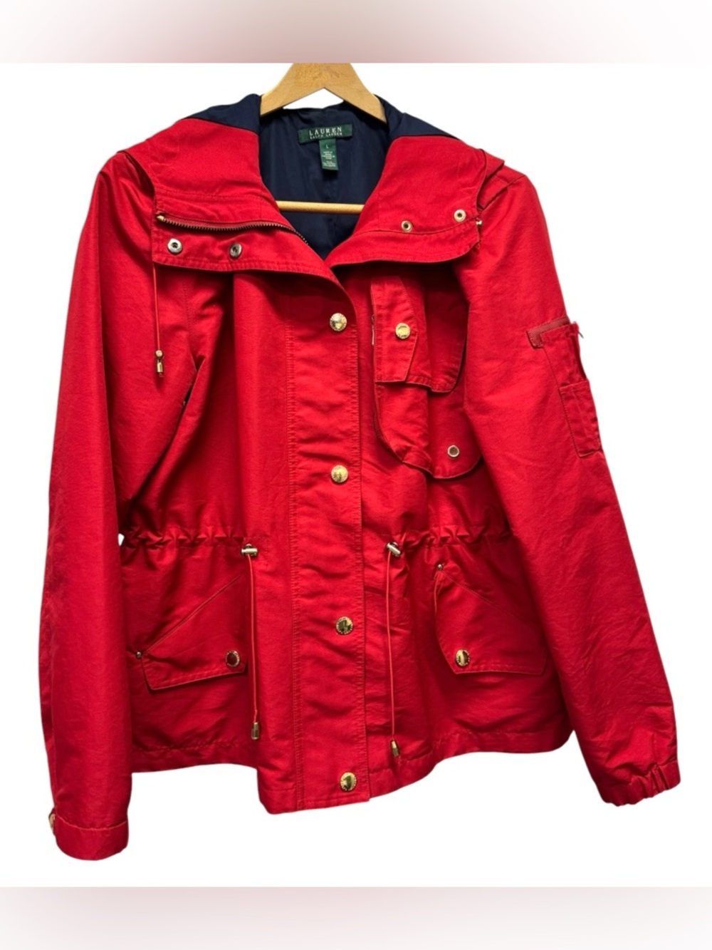 Lauren Ralph Lauren Red Hooded Anorak Jacket Women’s Large